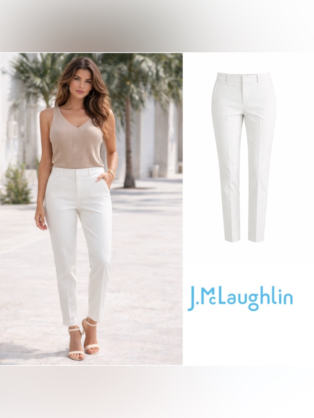 NEW JMclaughlin Newport Dock Side Zip Capris in White